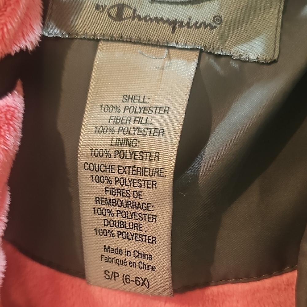 Champion Kids Puffer Jacket in Charcoal and Bright Pink Size Small (6/6X) - Picture 2 of 12